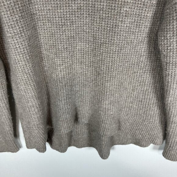 Madewell Brown Waffle Stitch Turtleneck Sweater Merino‎ Wool Alpaca Blend Medium - Picture 3 of 9
